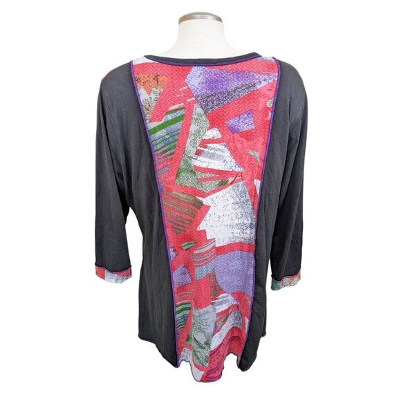 Parsley & Sage Blouse Top Women XL Tunic Artsy Art To Wear Lagenlook Hippie Boho - Picture 4 of 7